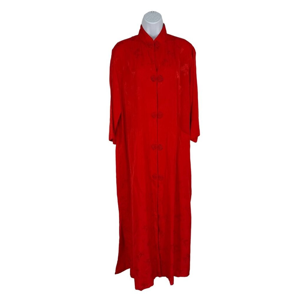 Longevity Long Sleeve Mandarin Collar‎ High Slit Kimono Size L